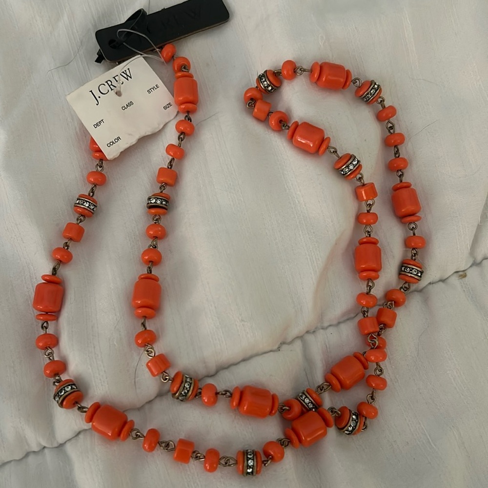 J crew orange beaded necklace